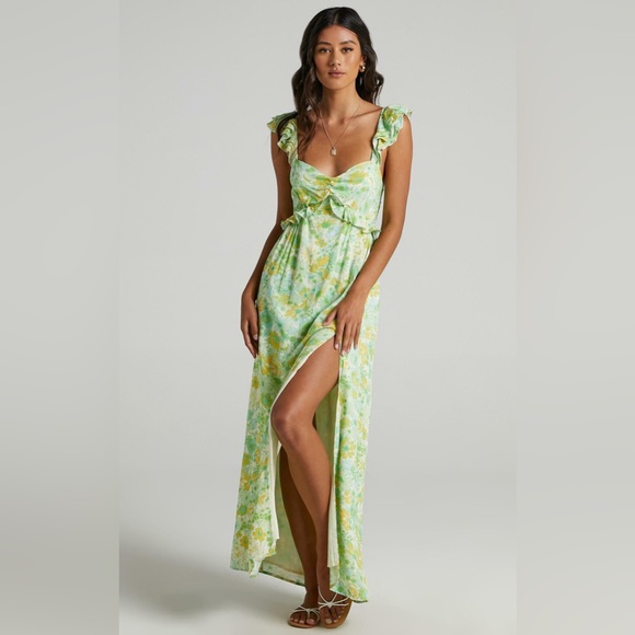 Showpo Green Floral Maxi Dress - Picture 2 of 12